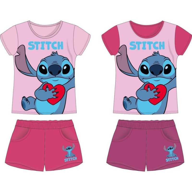 Ensemble T-Shirt avec Short Stitch Disney Couleur Rose Taille 3