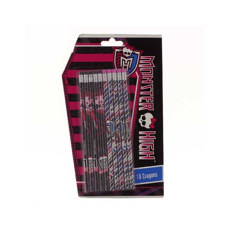 Set de 10 lápices con goma de borrar Monster High