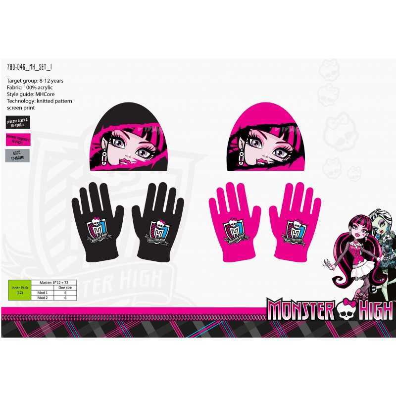 Monster High Mütze und Handschuhe gesetzt