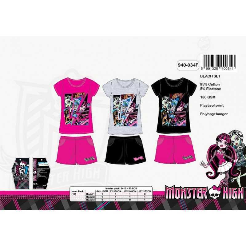 Monster High Beach T-Shirt + Kurzes Set -940-034f