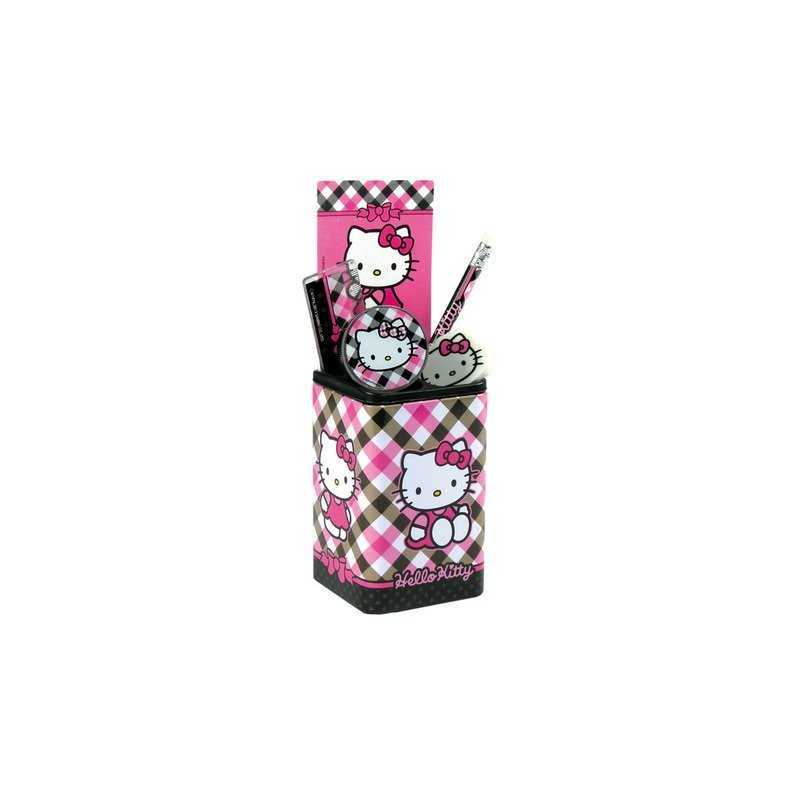 HELLO KITTY POT A CRAYONS + FOURNITURES SCOLAIRES