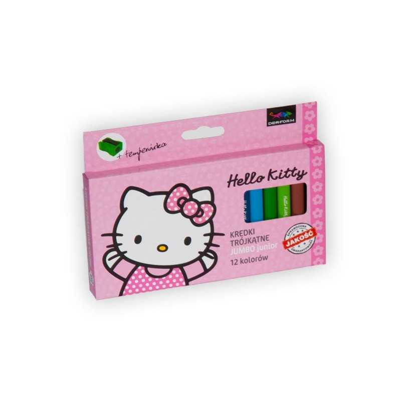 Caja de 12 crayones Hello Kitty + sacapuntas.