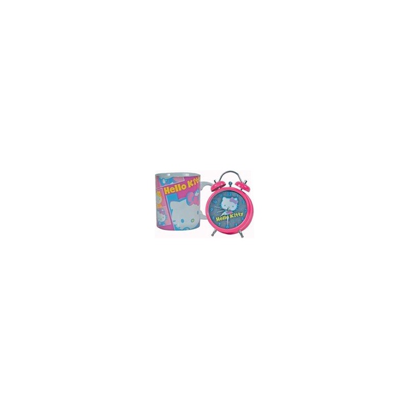 Hello Kitty Juego de reloj despertador con reloj de 12 cm Hello Kitty + 1 Taza de cerámica Hello Kitty Hello Kitty