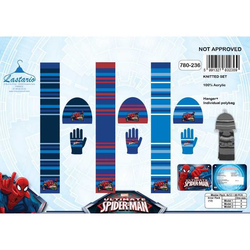 Set 3 pièces Spider-man BONNET + GANTS + ECHARPE Spider-man
