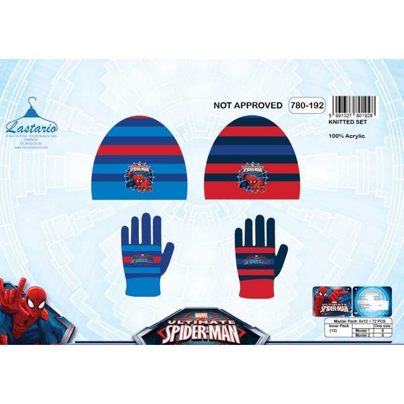 Spiderman Hut und Spiderman Handschuhe gesetzt