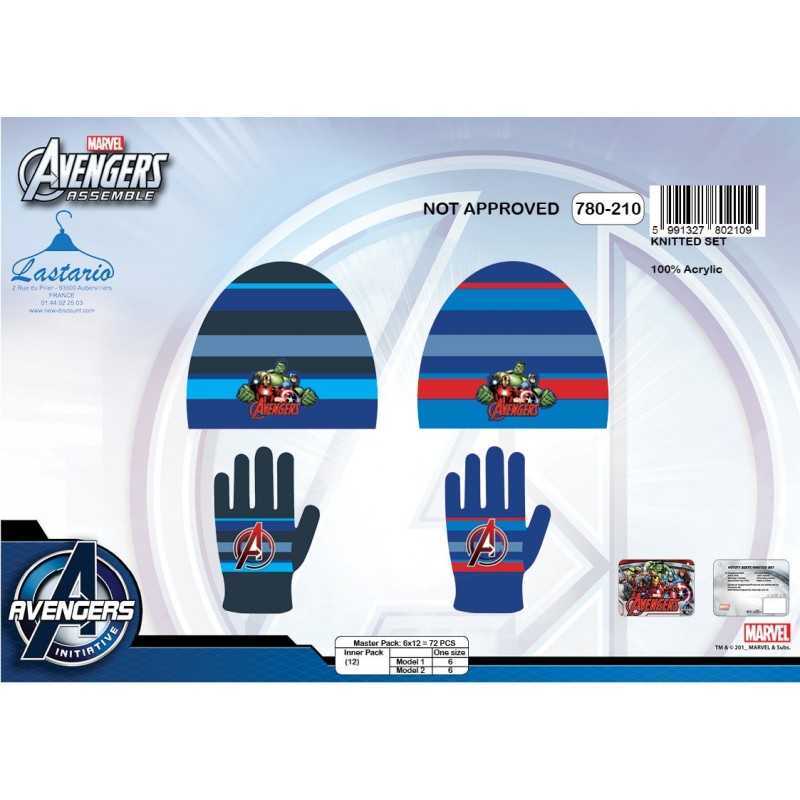 Set 2 pièces Avengers  bonnet et gants Avengers