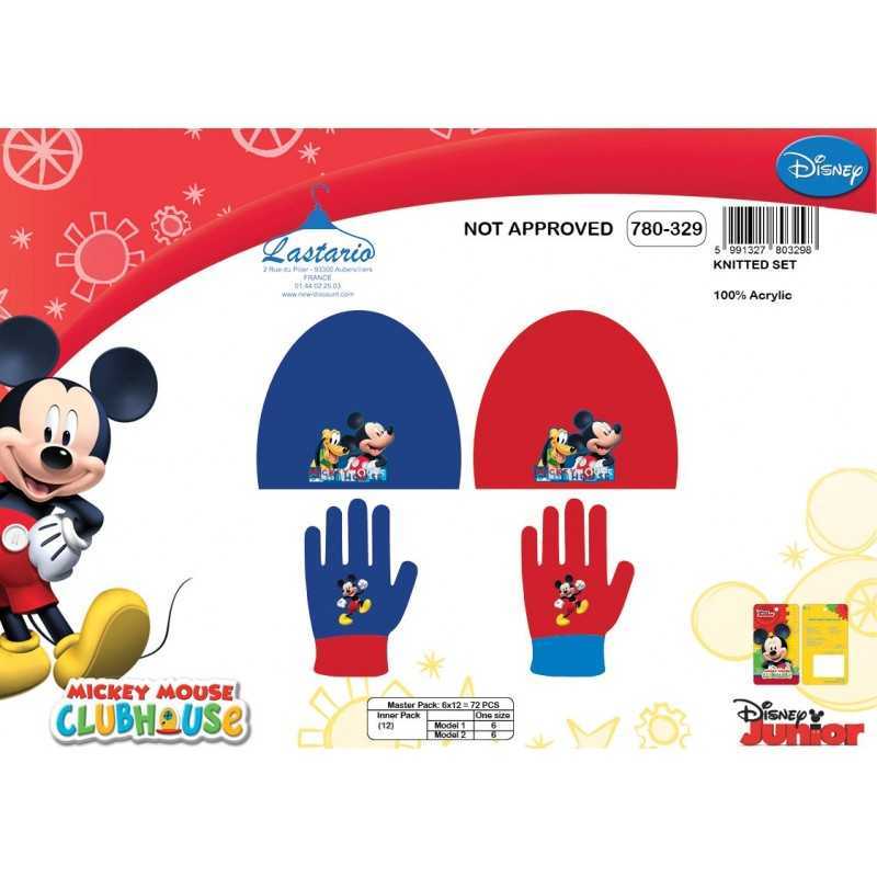 Conjunto de 2 piezas Mickey Disney Gorro y guantes Mickey