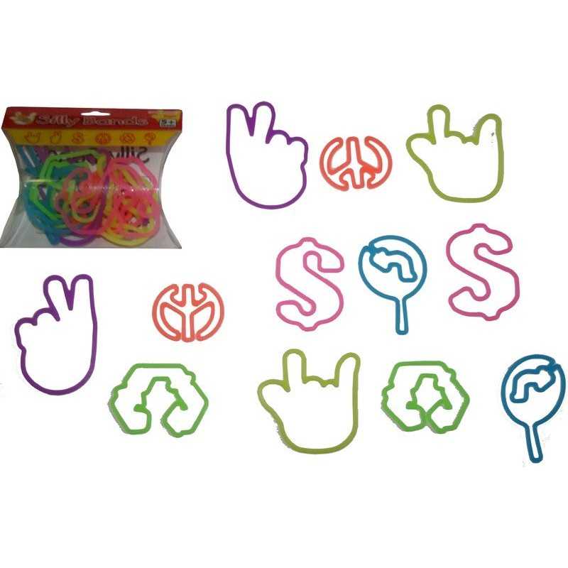 BLISTER OF 12PCS SILLY BANDS SIGN