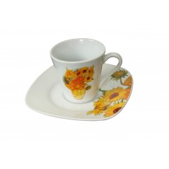 Tasse à café et soucoupe Van Gogh en porcelaine