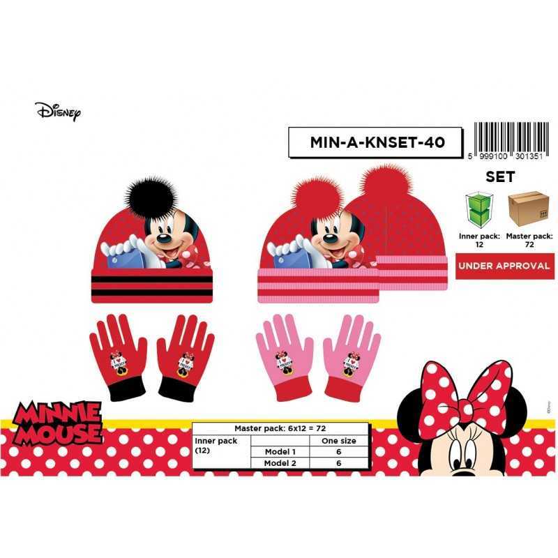 Minnie 2-teiliges Set mit Minnie Mütze und Handschuhen