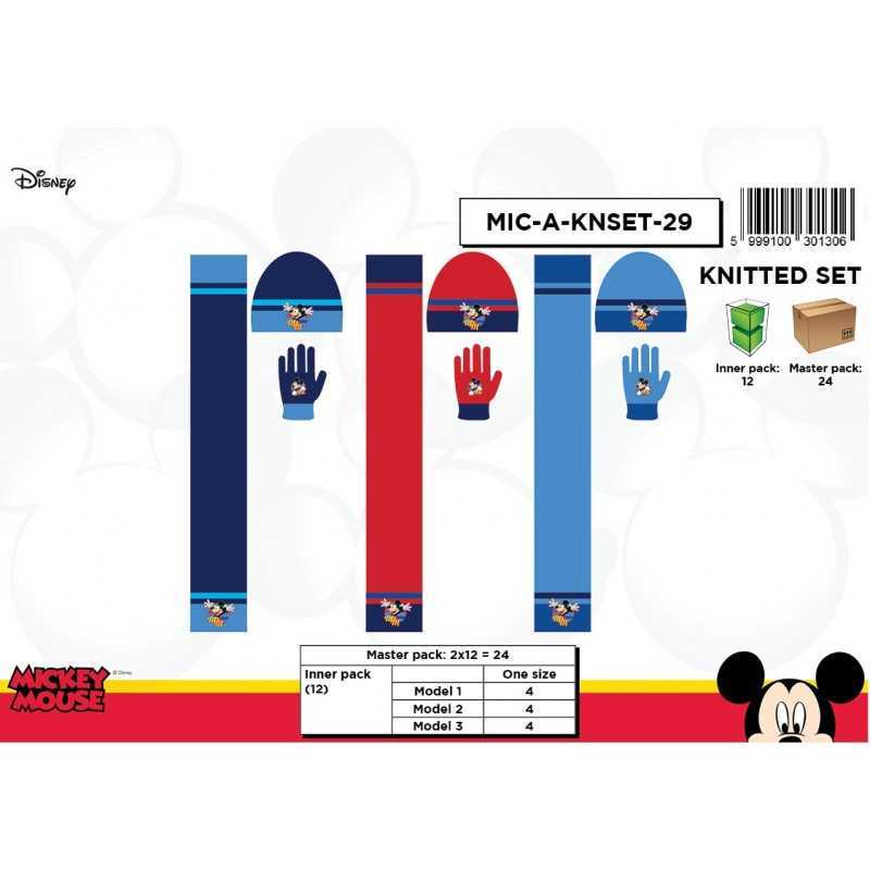 Set 3 pièces Bonnet + écharpe + gants Mickey Disney