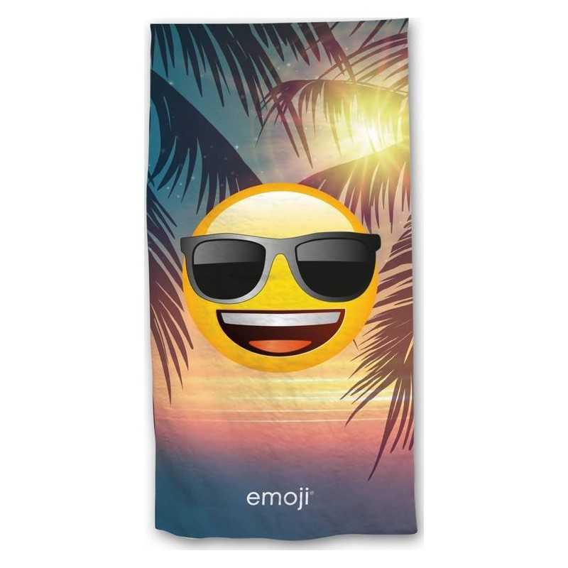 Toalla de playa o toalla de baño Emoji en vacaciones