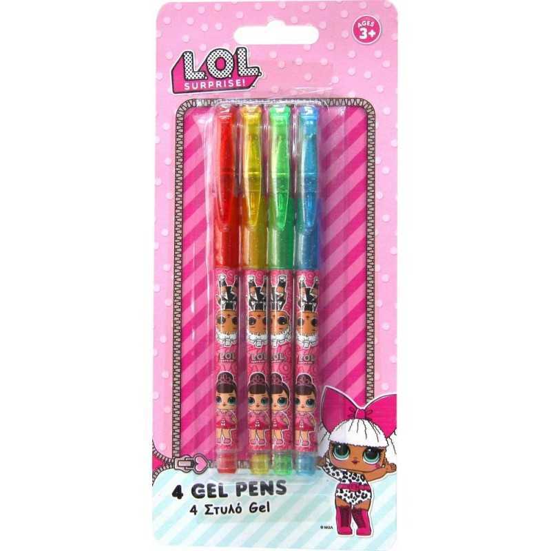 Blister of 4 Lol Surprise Gel pens 