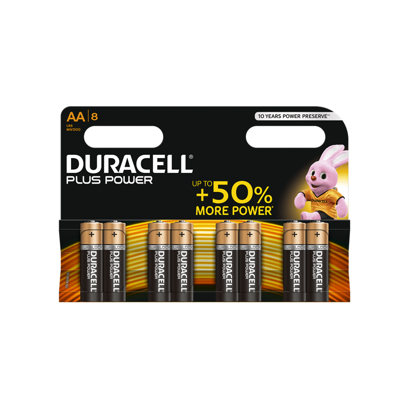 Piles Duracell Plus Power AA/LR06 x 8