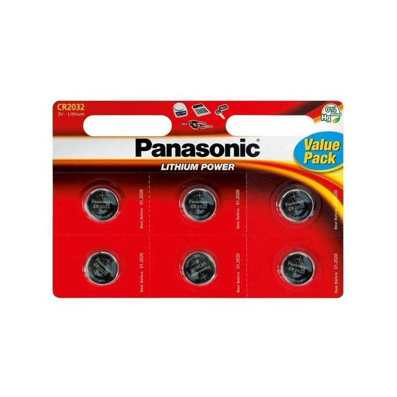 Batteries Lithium PANASONIC CR2032 x 6